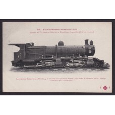 FERROCARRIL ANTIGUA TARJETA POSTAL LOCOMOTORA TREN FC NORTE